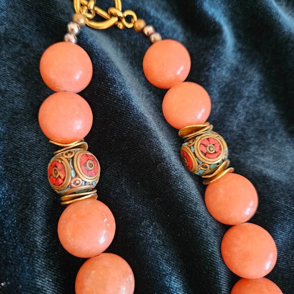 Handmade One-of-a-Kind Artisan Gemstone Statement Necklace - Picture 5 of 6